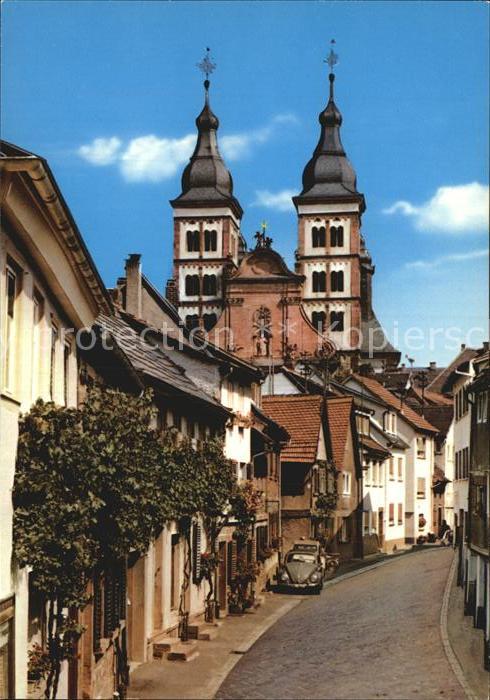 Amorbach Miltenberg Abteigasse mit Kirche