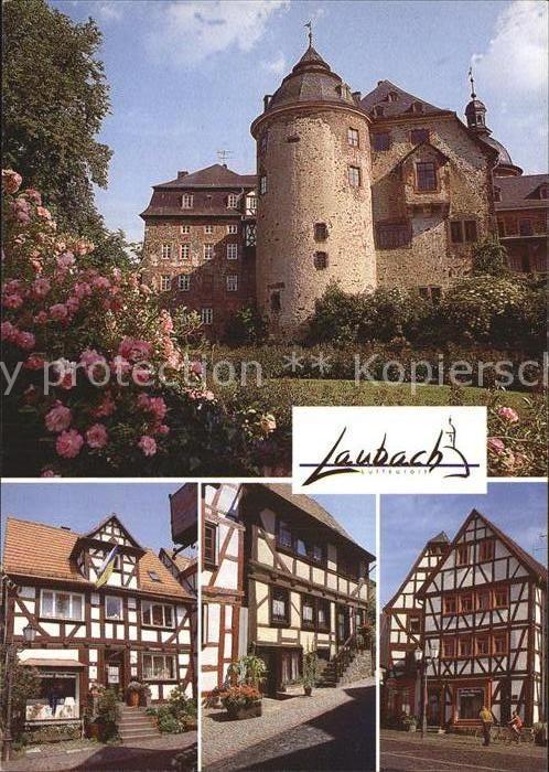 Laubach Hessen Schloss mit Silberturm Altstadt Fachwerk