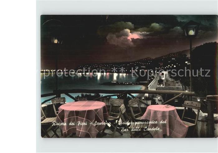 San Remo Bar delle Candele Blick von der Terrasse bei Nacht