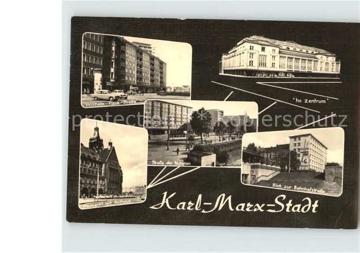 Karl-Marx-Stadt Neumarkt Rathaus Bahnhofstrasse