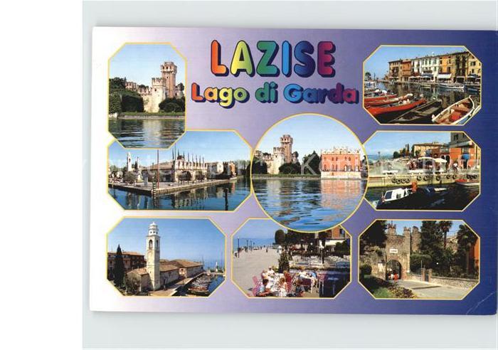 Lazise Lago di Garda Hafen Kirche Turm Stadttor