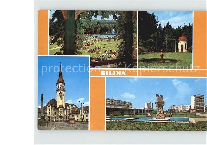 Bilina Bilin Tschechien Kirche Denkmal Freibad