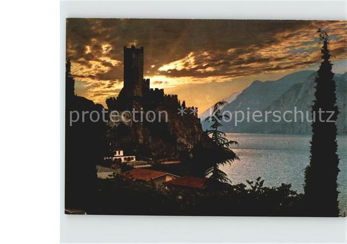 Malcesine Lago di Garda Das Schloss zum Sonnenuntergang