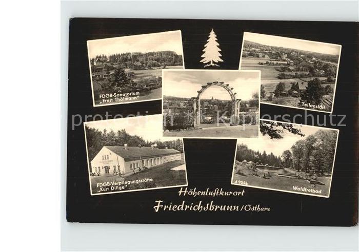 Friedrichsbrunn Harz Waldfreibad FDGB-Verpflegungsstaette Kurt Dillge