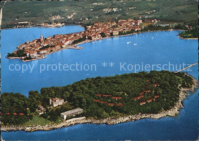 Porec otok Sv Nikola Halbinsel Fliegeraufnahme