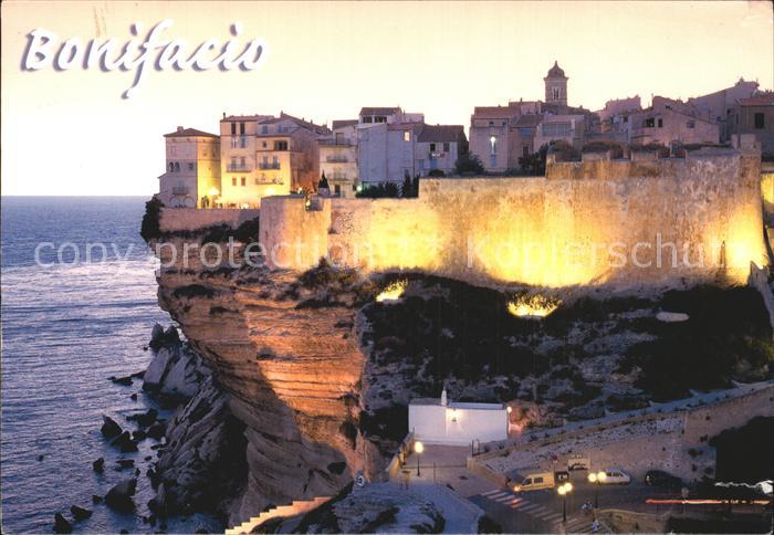 Bonifacio Corse du Sud Haute ville et la falaise au couchant Steilkueste