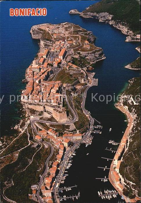 Bonifacio Corse du Sud Ville Port et le goulet vue aerienne