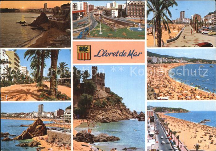 Lloret de Mar Teilansichten Kueste Burg Strand