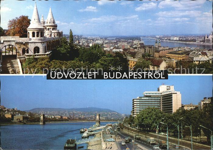 Budapest Blick ueber die Stadt Donau Bruecke