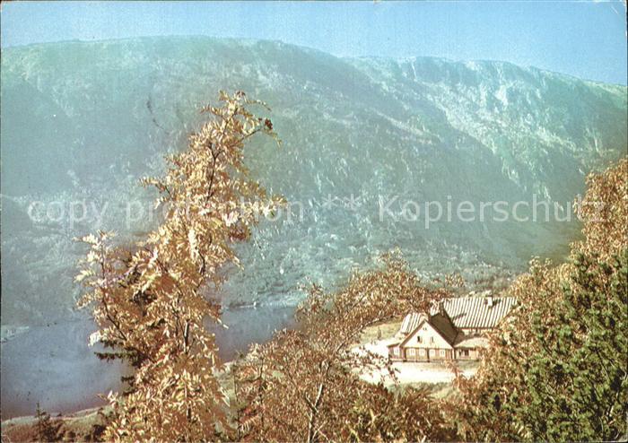 Karkonosze Schronisko PTTK Samotnia nad Malym Stawem Herbststimmung