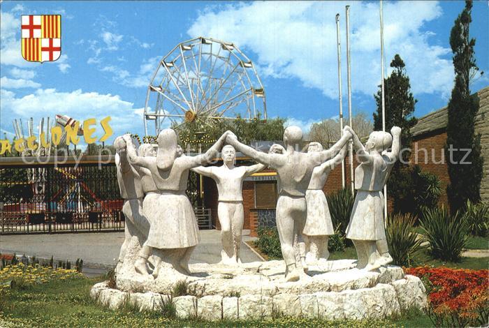 Barcelona Cataluna Monumento a la Sardana Parque de Atracciones Montjuich Denkma