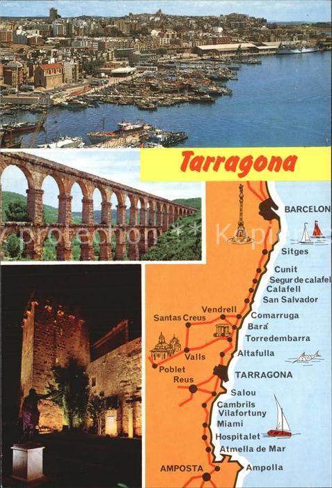 Tarragona Diversos aspectos de la Ciudad Hafen Viadukt Landkarte