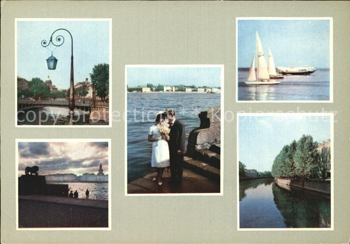 Leningrad St Petersburg Laterne Segelboot Denkmal Hochzeitspaar