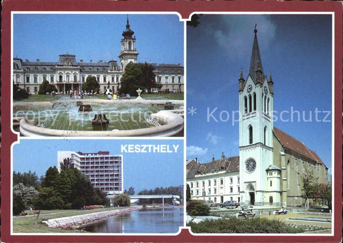 Keszthely Wasserspiele Hochhaus Hotel Kirche