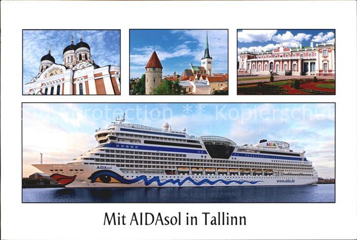 Tallinn AIDAsol Aida Clubschiff Passagierdampfer Turm Kirche Schloss