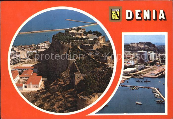Denia Festung Stadtmauer Hafen Fliegeraufnahme
