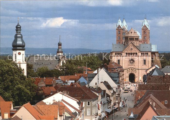 Speyer Rhein Kaiserdom Westseite mit Maximilianstrasse