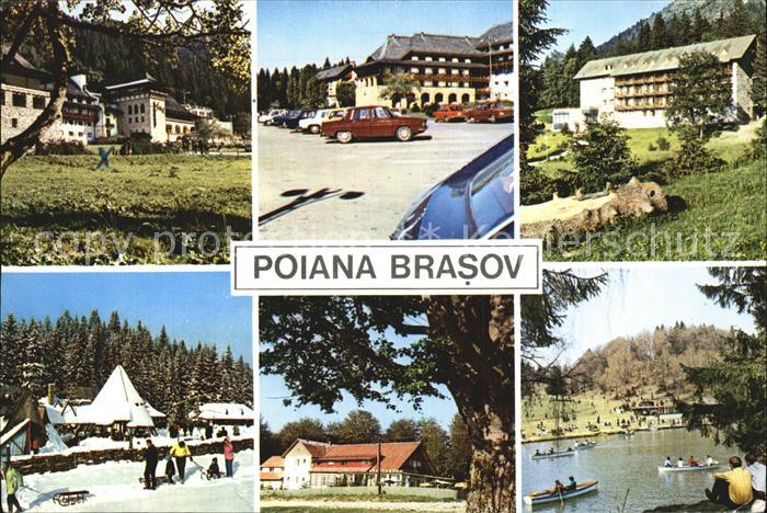 Poiana Brasov Teilansichten Hotel Bootfahren Winterlandschaft