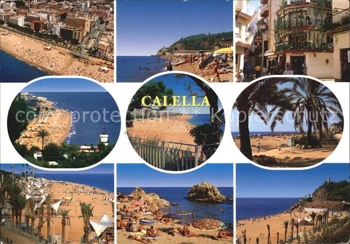 Calella Diversos aspectes Strand Felsen Palmen