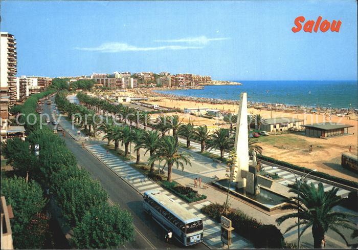 Salou Paseo Jaime Promenade Palmen Denkmal Strand