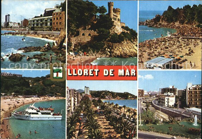 Lloret de Mar Kueste Burgruine Strand Promenade Palmen