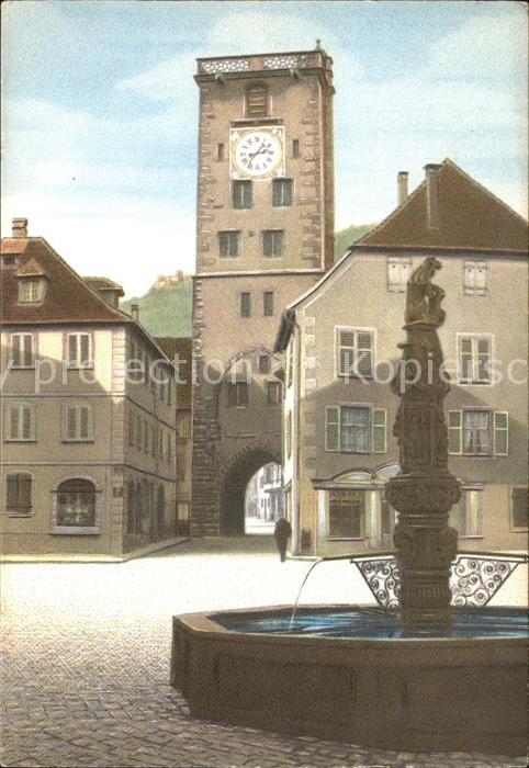 Ribeauville Haut Rhin Elsass Place de l Hotel de Ville Tour des Bouchers Fontain