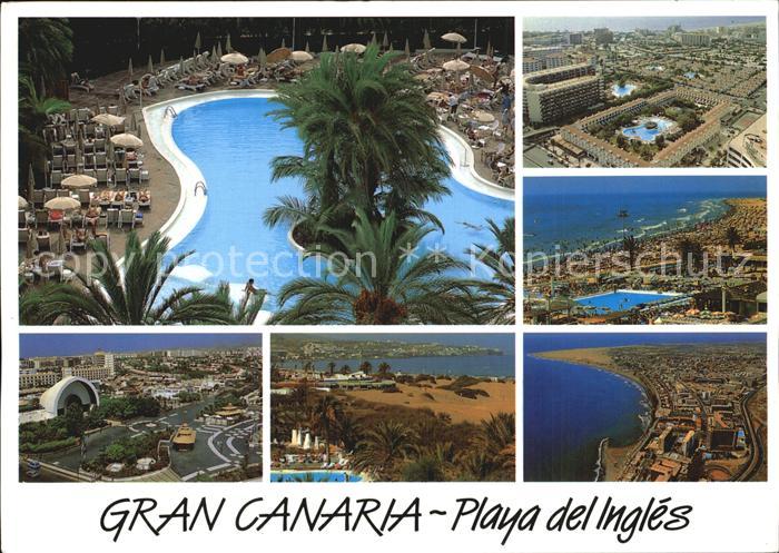 Playa del Ingles Hotelanlage Swimming Pool Strand Fliegeraufnahme
