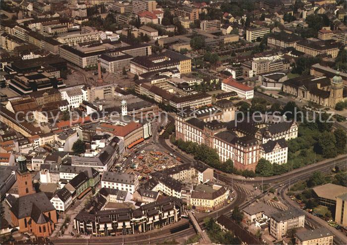 Darmstadt Innenstadt Tor zu Odenwald und Bergstrasse Fliegeraufnahme
