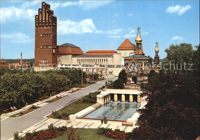 Darmstadt Kuenstlerkolonie Russische Kapelle Hochzeitsturm Tor zu Odenwald und B