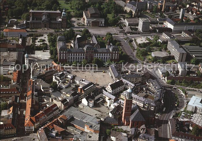 Darmstadt Innenstadt Tor zu Odenwald und Bergstrasse Fliegeraufnahme