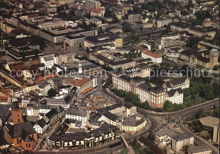 Darmstadt Innenstadt Tor zu Odenwald und Bergstrasse Fliegeraufnahme