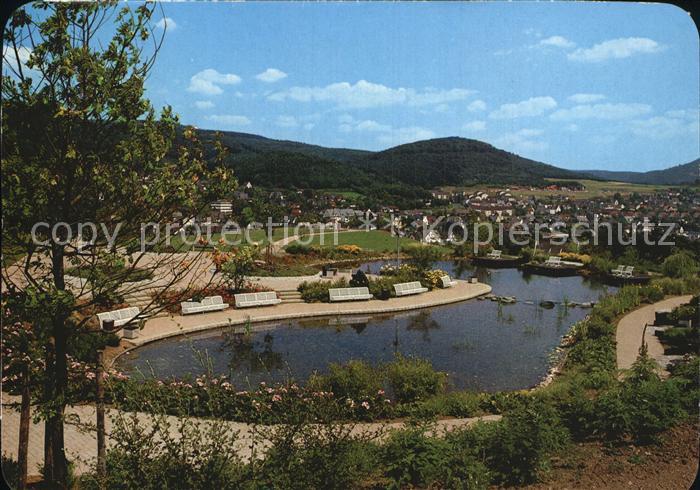 Bad Laasphe Kurpark Teich Kurstadt Wittgensteiner Bergland Waldland