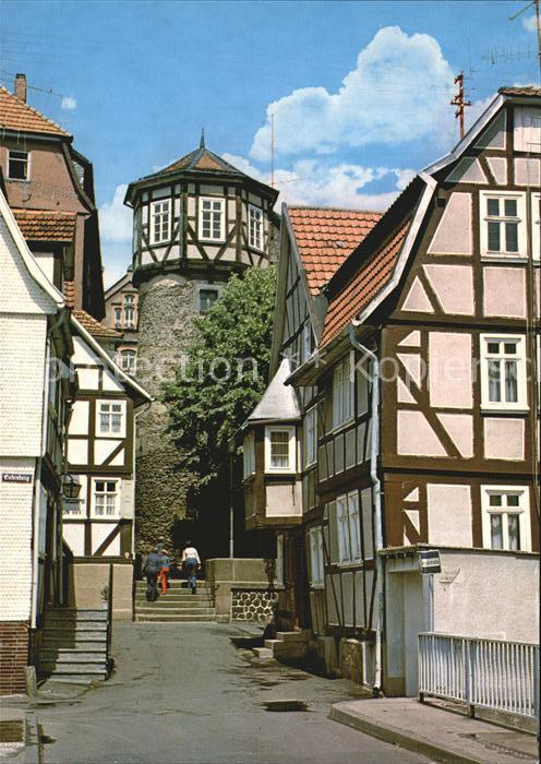 Lauterbach Hessen Partie am Ankerturm Fachwerkhaeuser Luftkurort