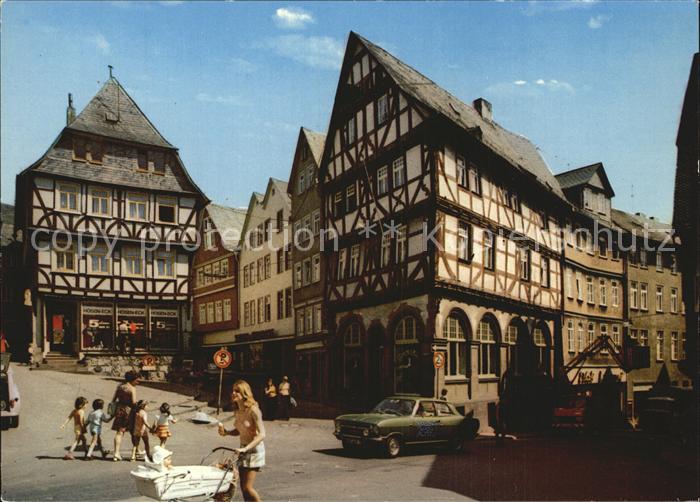 WETZLAR Lahn Hessen Eisenmarkt Wertherhaus Alte Muenz Fachwerkhaeuser