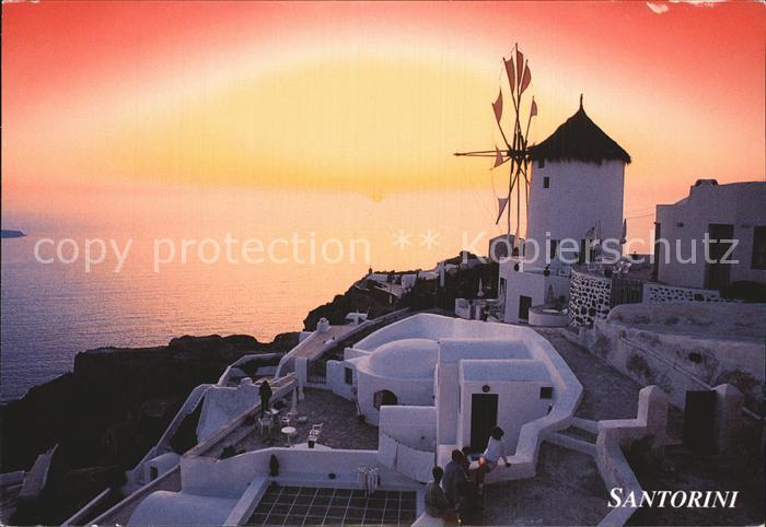 Santorin Thira Thera Sonnenuntergang Windmuehle