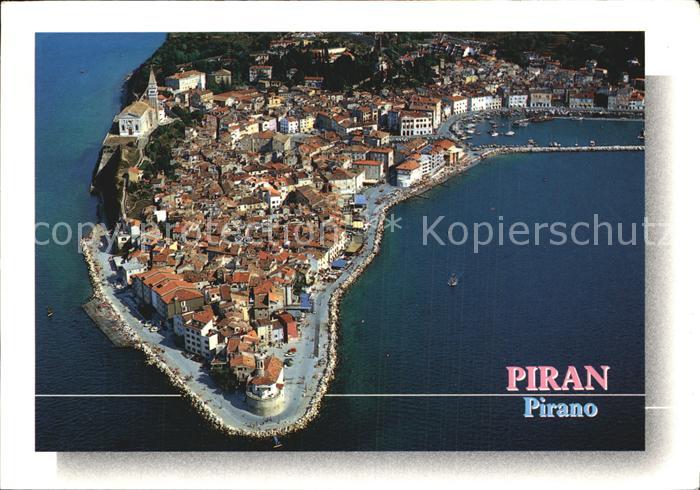 Piran Halbinsel Fliegeraufnahme