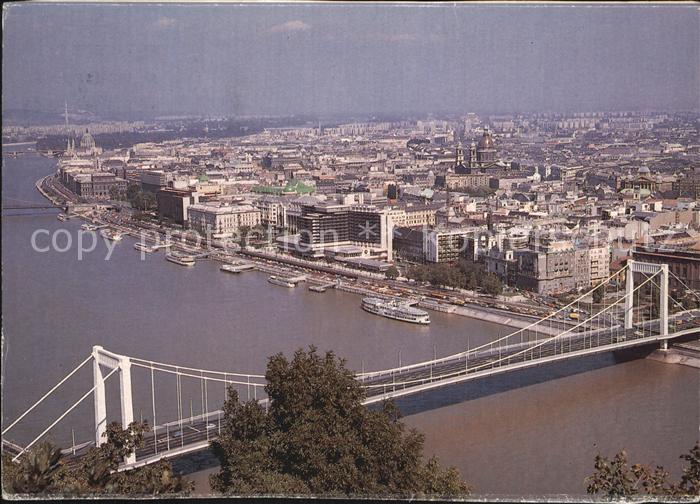 BUDAPEST HU Fliegeraufnahme Bruecke