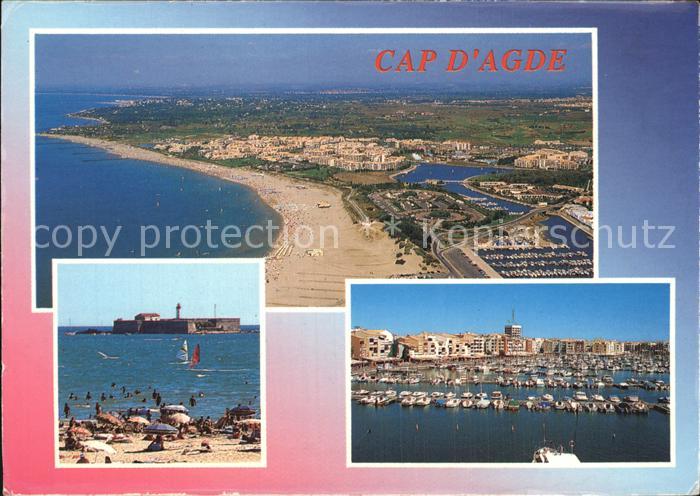 Cap-d Agde Fliegeraufnahme Hafen Strand