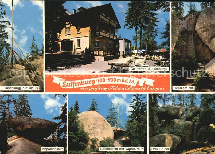 Wunsiedel Goethefelsen Luisengipfel Gaststaette Luisenburg Napoleonshut Drei Bru
