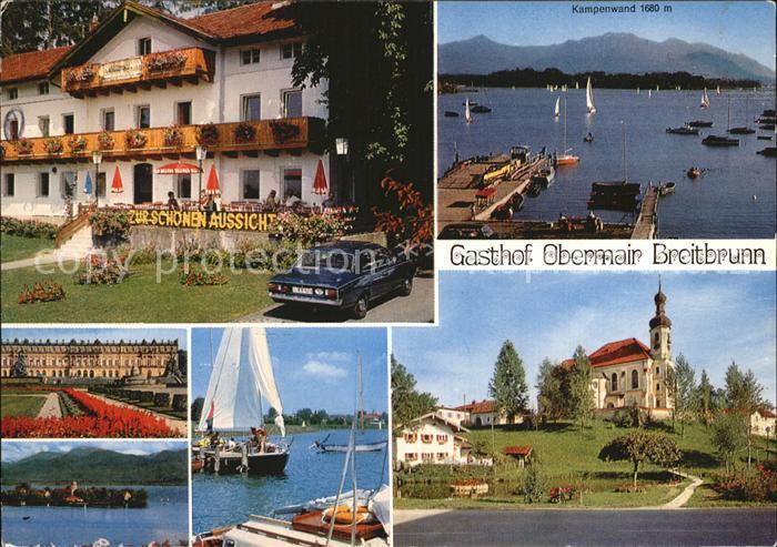 Breitbrunn Chiemsee Gasthof Obermair Hafenpartie Schloss Kirche