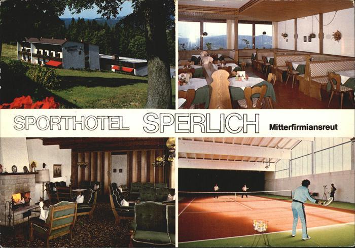 Mitterfirmiansreut Sporthotel Sperlich Gastraum Kaminzimmer Tennishalle