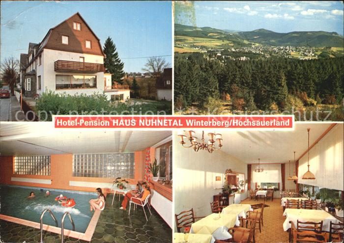 Winterberg Hochsauerland Hotel Pension Haus Nuhnetal Hallenbad Gastraum Panorama