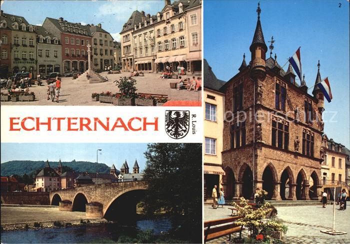 Echternach Place du Marche Denzelt Vue pittoresque avec la Sure