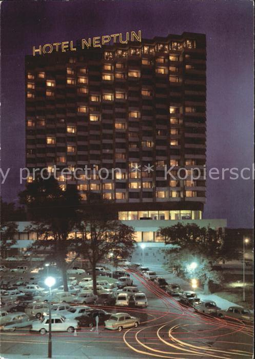 Warnemuende Ostseebad Hotel Neptun bei Nacht