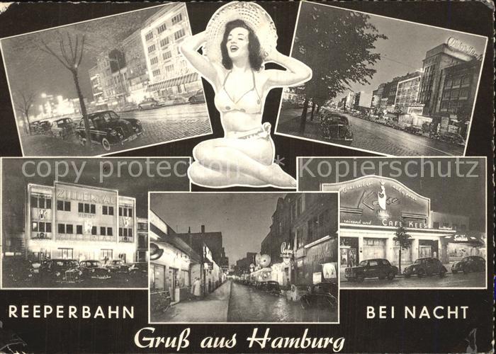 St Pauli Reeperbahn bei Nacht Teilansichten