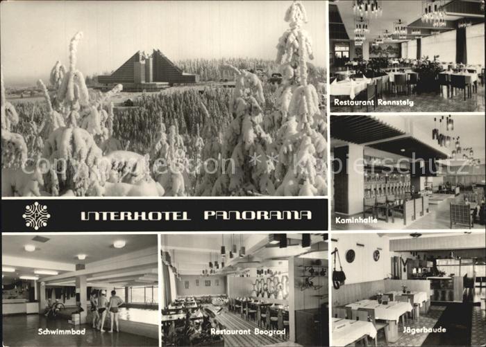 Oberhof Thueringen Interhotel Panorama Restaurant Rennsteig Kaminhalle Schwimmba
