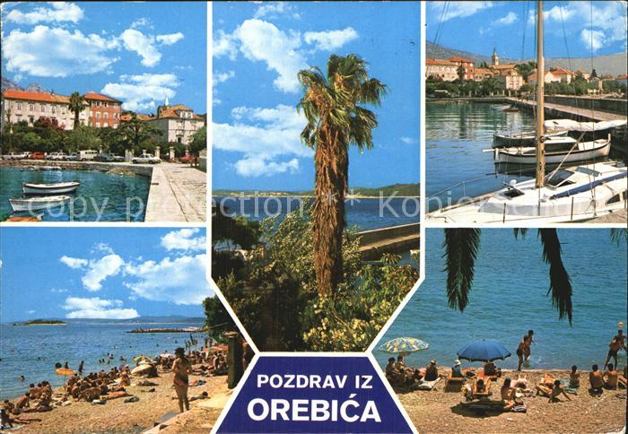 Orebic Hafen Palmen Strand