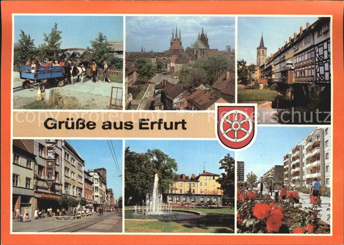 ERFURT  CITY Dom Severi Kraemerbruecke Anger Berliner Strasse