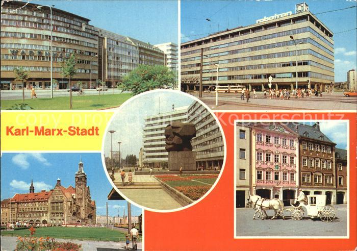 Karl-Marx-Stadt Rathaus Karl-Marx-Monument Siegertschen-Haus Hochzeitskutsche