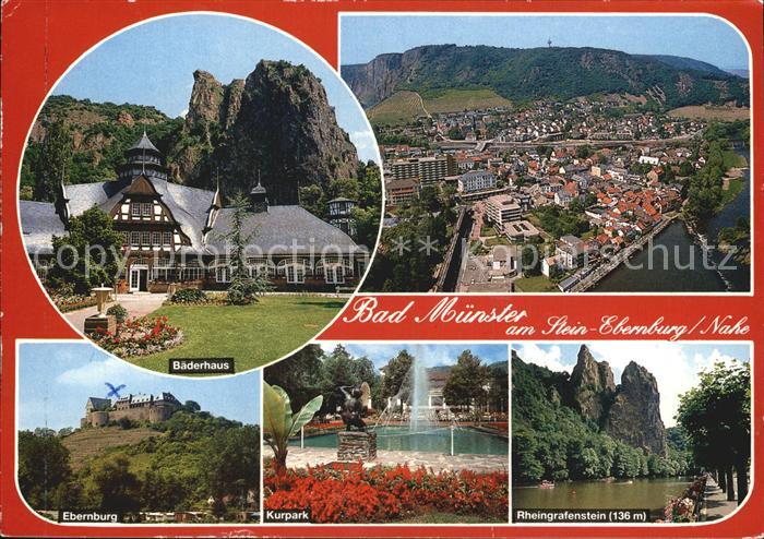 Bad Muenster Stein Ebernburg Baederhaus Fliegeraufnahme Ebernburg Kurpark Rheing